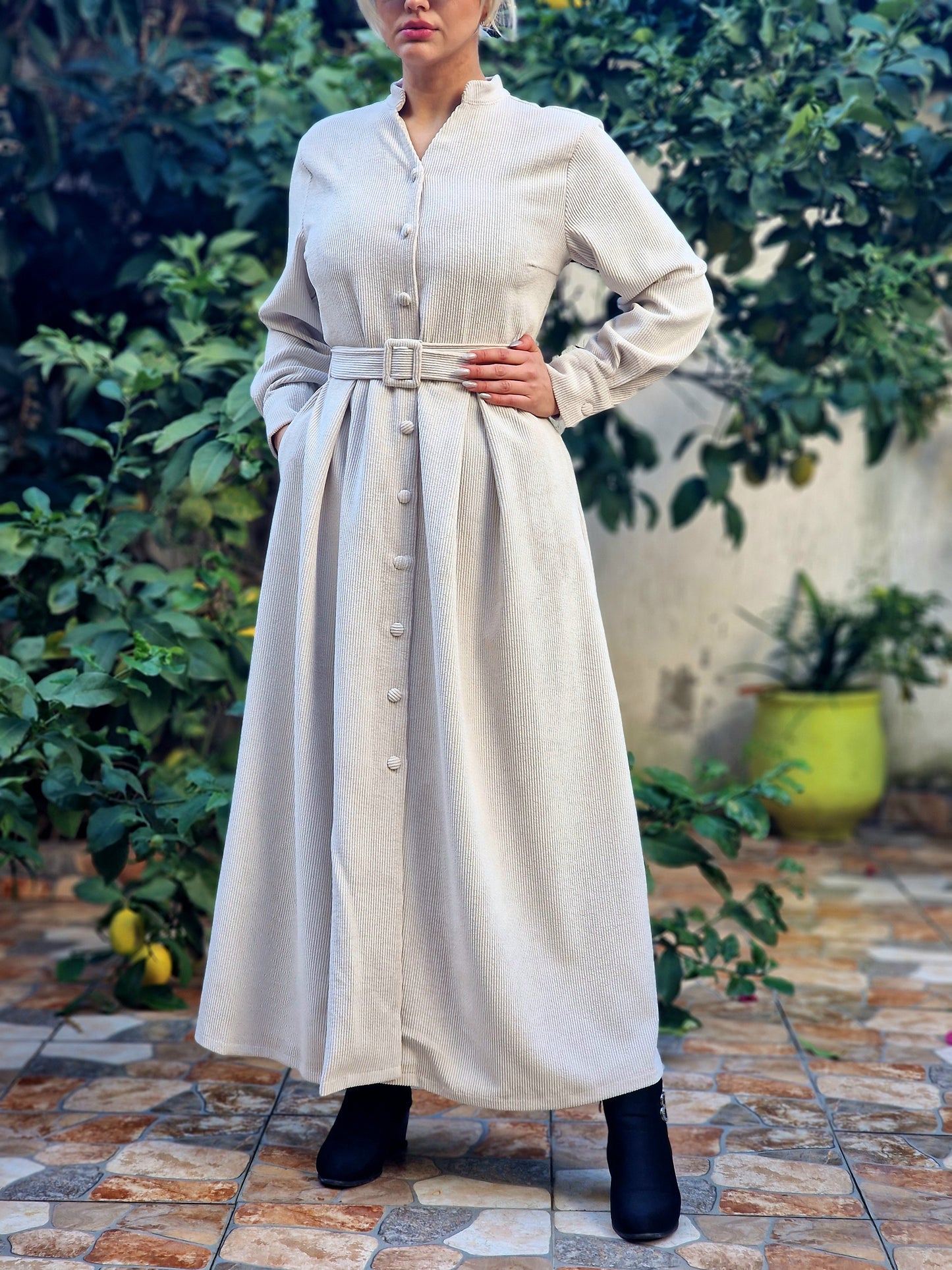 Robe Farah en velours côtelé