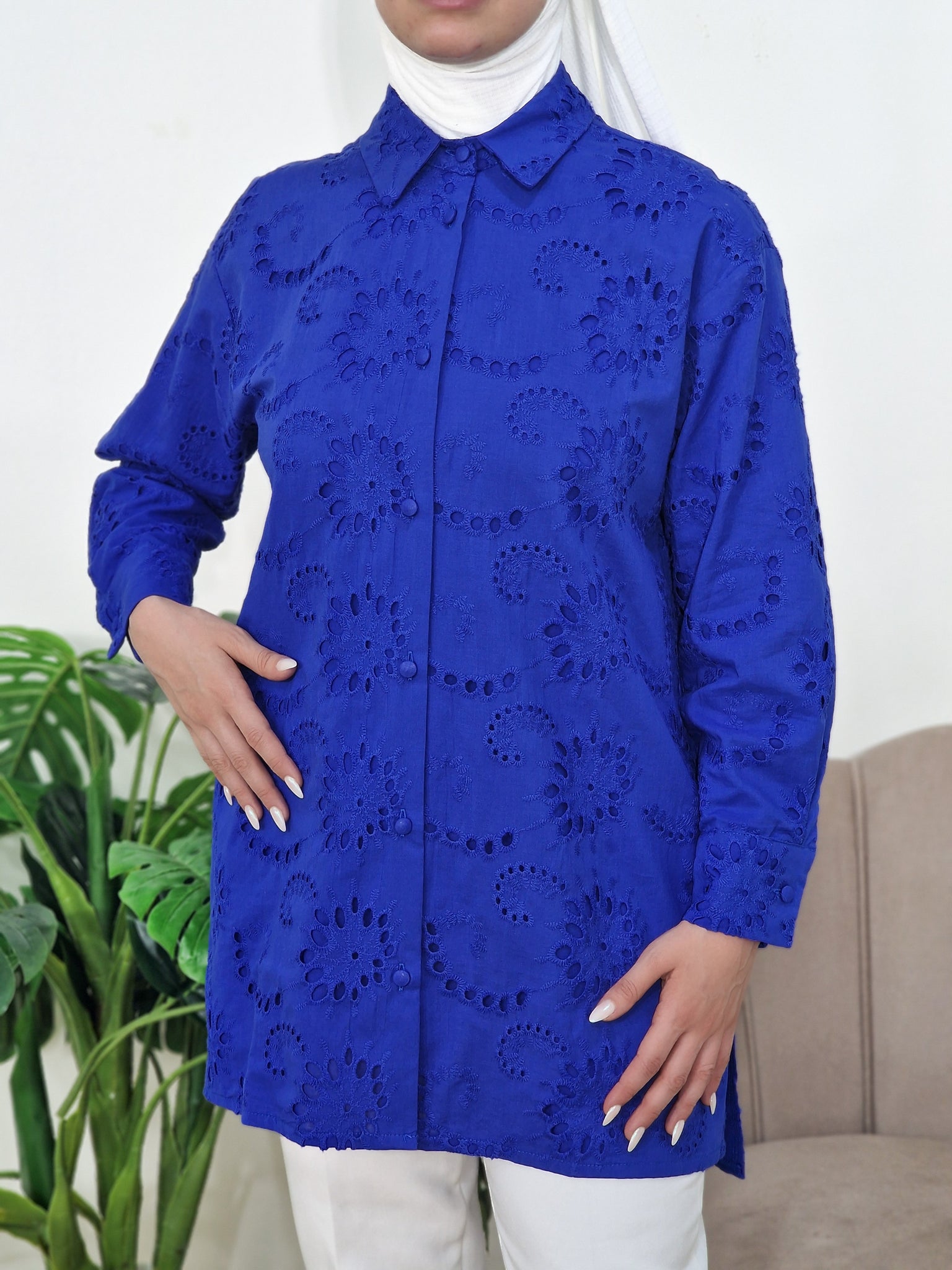 chemise brodé avec doublure