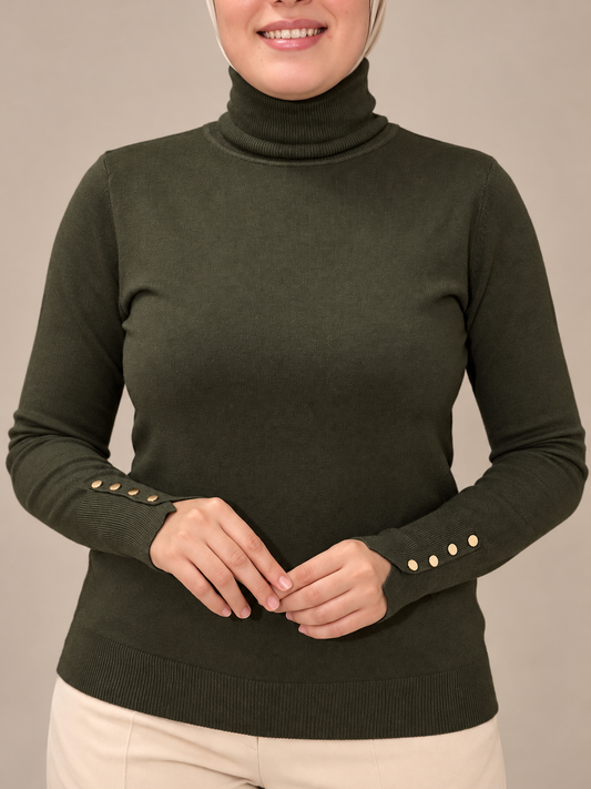 Pull col roulé