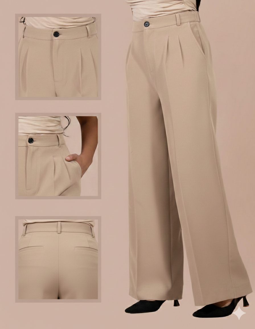 Pantalon Carla – Taille Haute • Coupe Large Confort