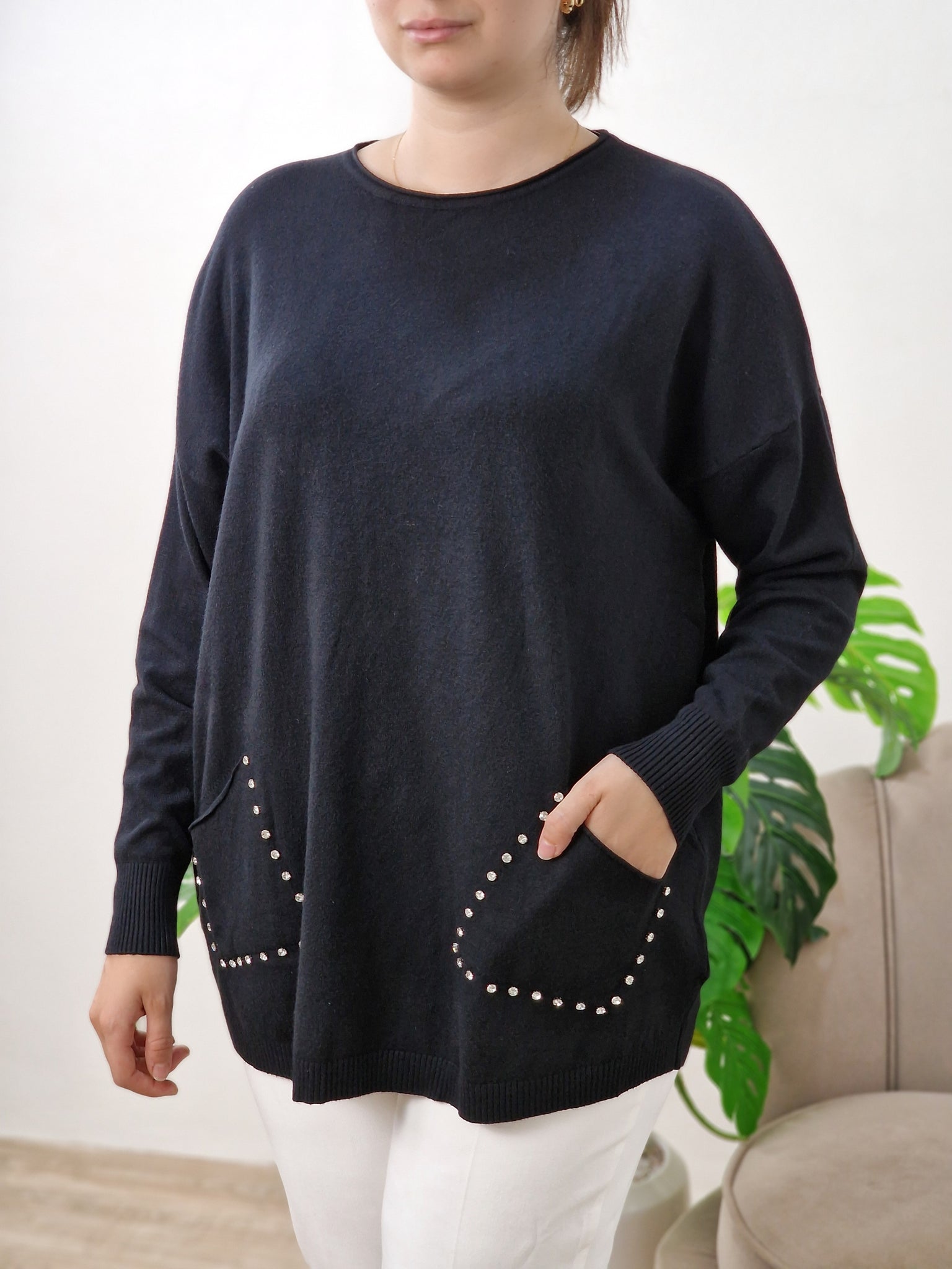 pull en laine -sweet lady strass -