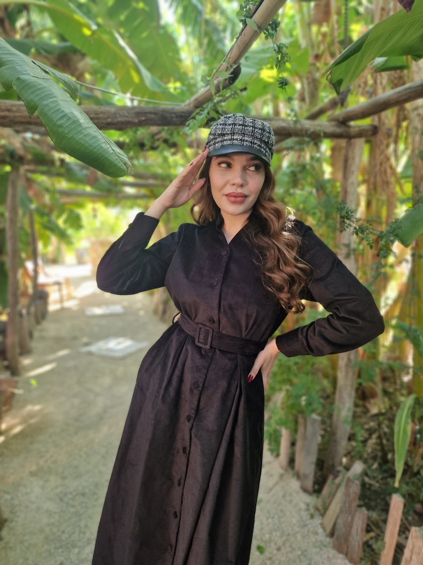 Robe velours côtelé -NOIR-