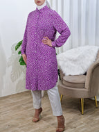 Chemise violet & blanc