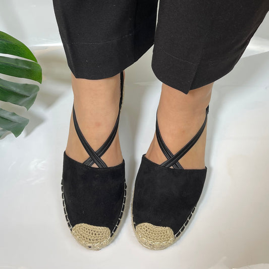 Sandales Espadrilles Élégantes -Noir-