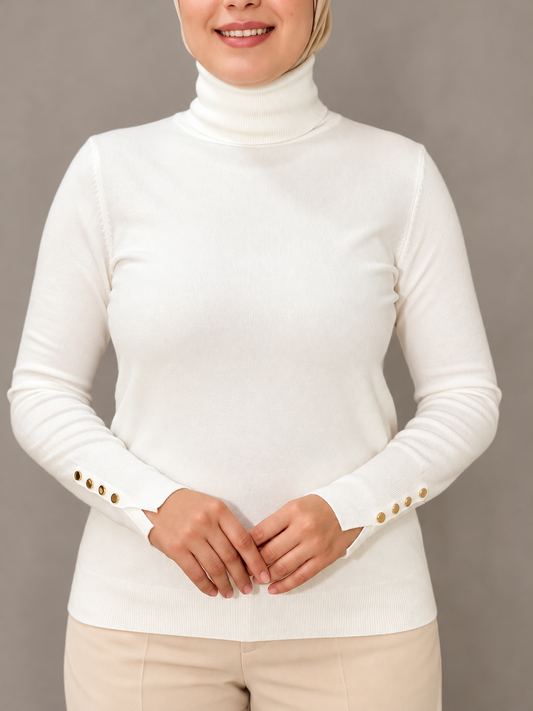 Pull col roulé