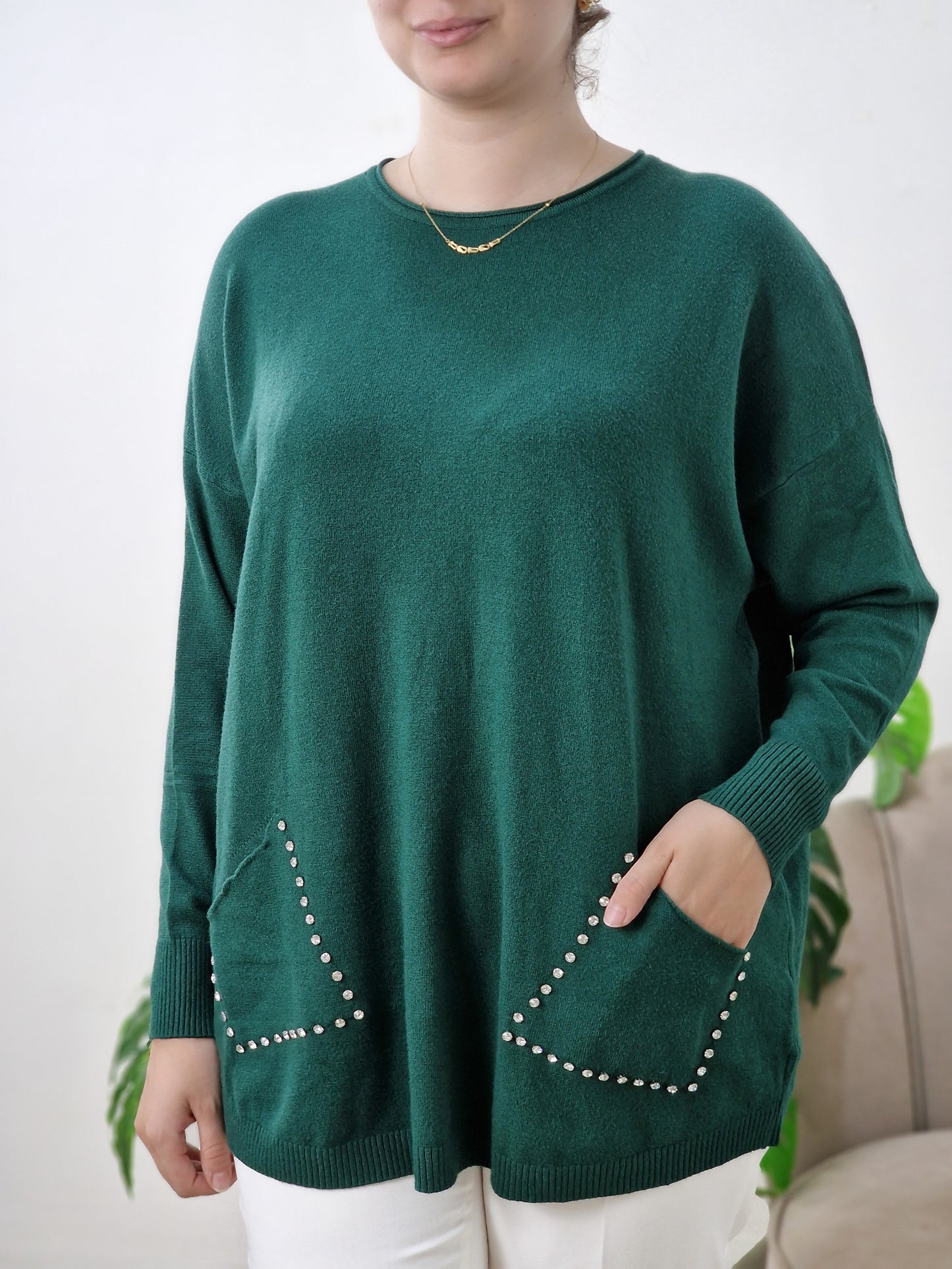 Pull en laine -Sweet Lady strass -
