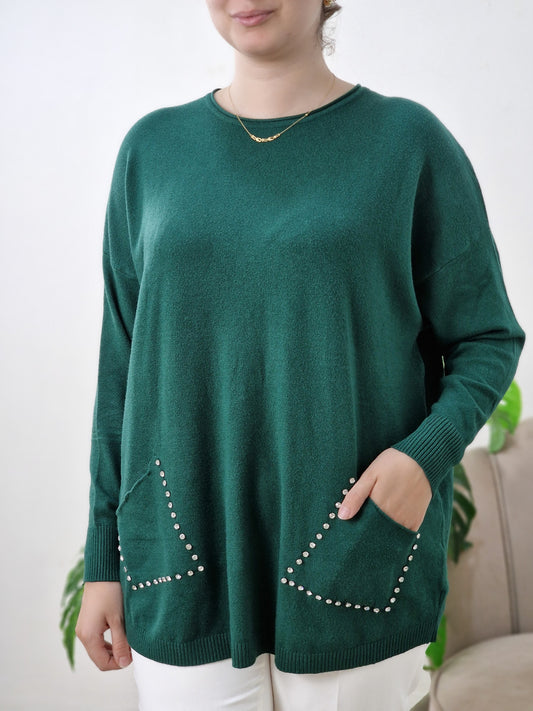 Pull en laine -Sweet Lady strass -