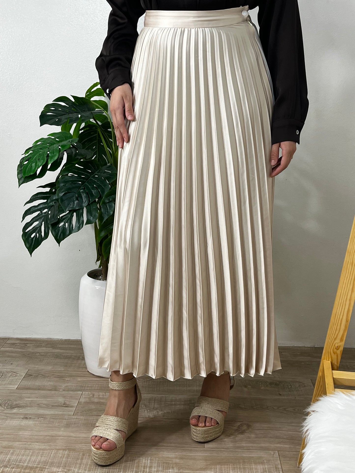 Jupe Plissée Satinée