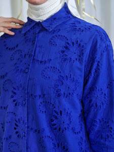 Chemise brodé bleu
