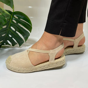 Sandales Espadrilles Élégantes -Beige-