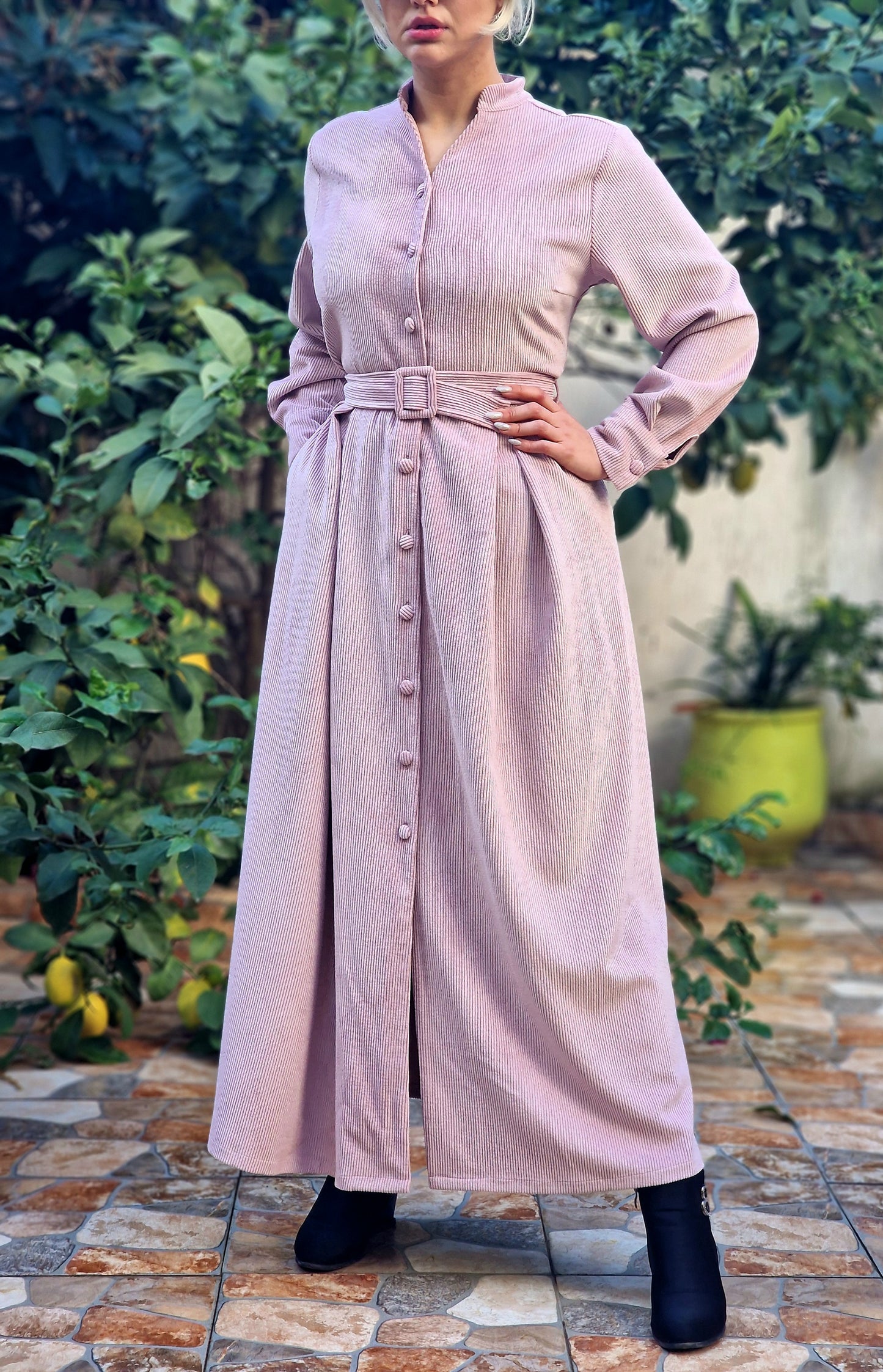 Robe Farah en velours côtelé