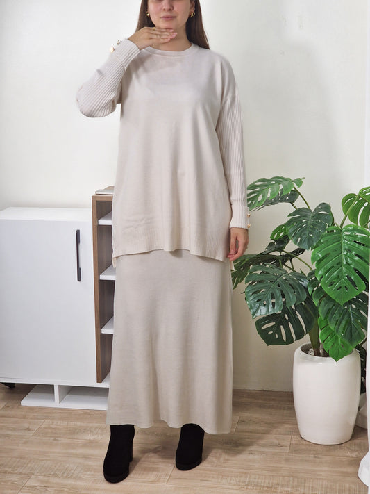 Ensemble en laine pull et jupe