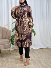 Charger l&#39;image dans la galerie, Chemise-robe en lin Marron
