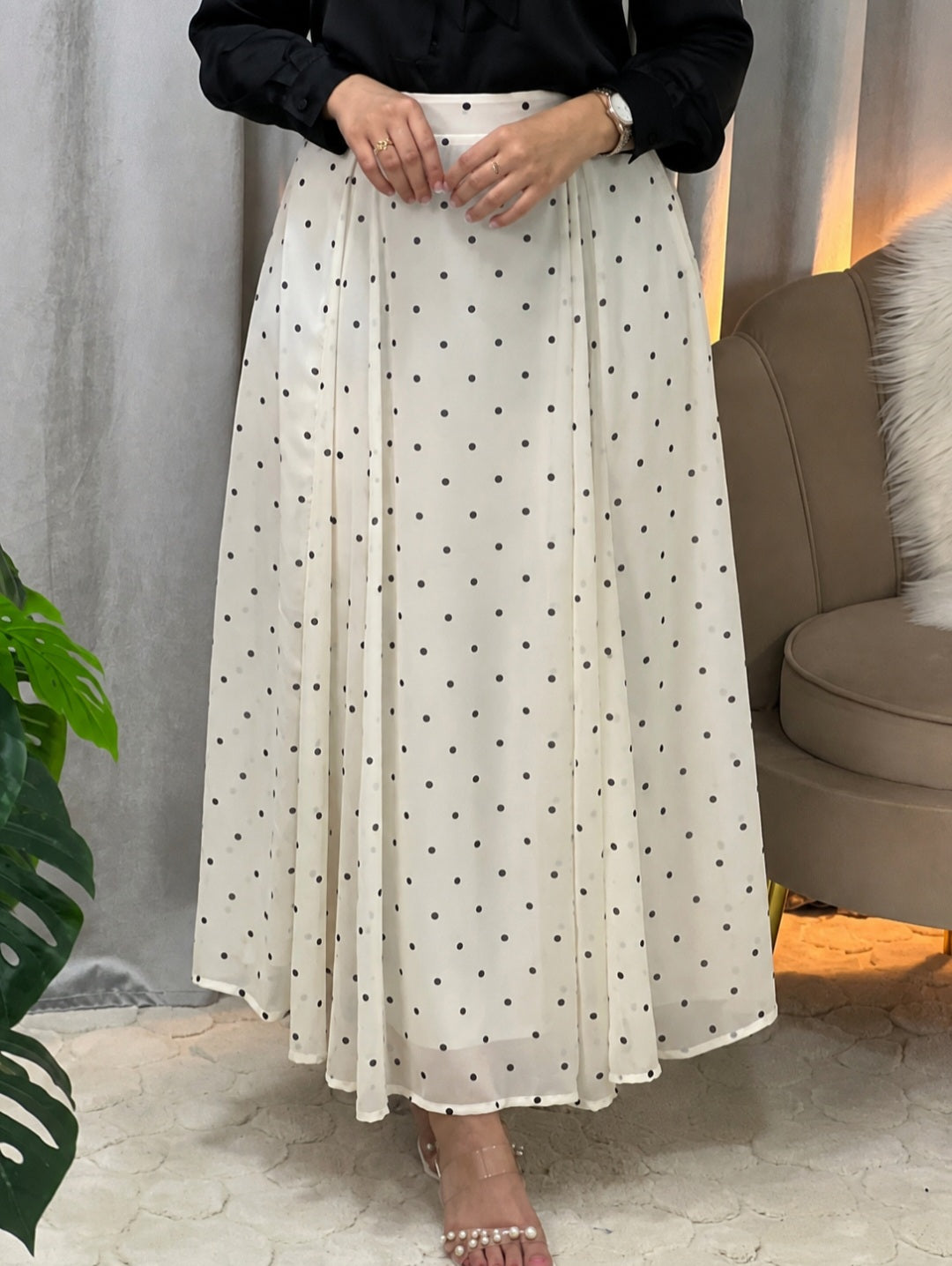 Jupe élégance à pois