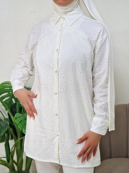 Chemise brodé blanche